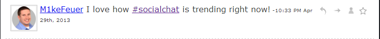 Hashtag SocialChat is Trending